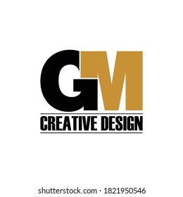 Letter GM simple logo design vector