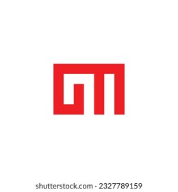 Letter Gm square geometric symbol simple logo vector