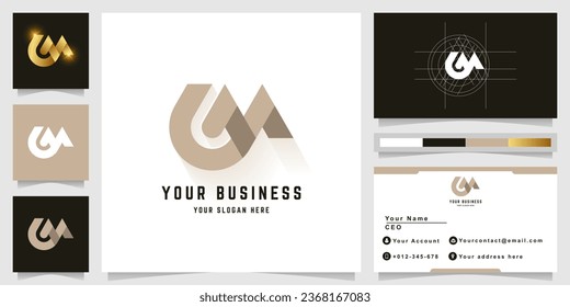 Letter GM or UM monogram logo with business card design