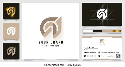 Letter GN or CN monogram logo with business card design
