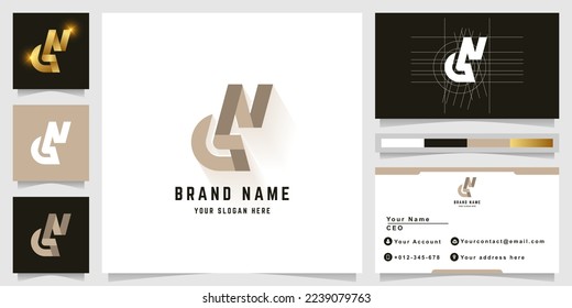 Letter GN or GSN monogram logo with business card design