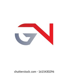letter GN Logo Design Linked Vector Template. Initial GN Vector Illustration