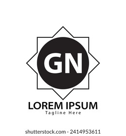 letter GN logo. GN logo design vector illustration for creative company, business, industry