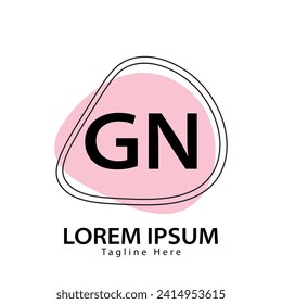 Buchstabe GN Logo. Design-Vektorgrafik des GN-Logos für Kreativunternehmen, Unternehmen, Industrie