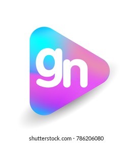 Letter GN logo in triangle shape and colorful background, letter combination logo design for business and company identity.
