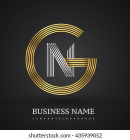 Letter GN or NG linked logo design circle G shape. Elegant gold and silver colored, symbol for your business name or company identity.