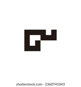 Letter GN square geometric symbol simple logo vector