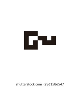 Letter GN square geometric symbol simple logo vector