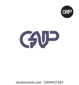 Diseño de logotipo de monograma GNP de carta