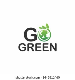 Letter go green concept with smple logo design