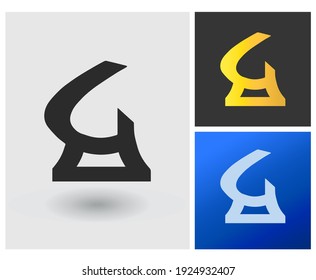 Diseño inicial del logotipo de la carta GO o GU para la marca de la empresa