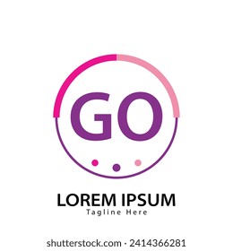 letter GO logo. GO logo design vector illustration for creative company, business, industry