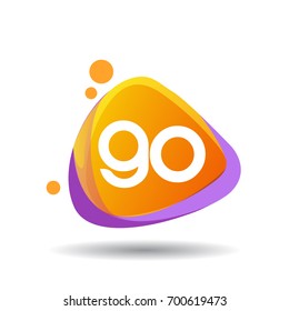 Letter GO logo in triangle splash and colorful background, letter combination logo design for creative industry, web, business and company.