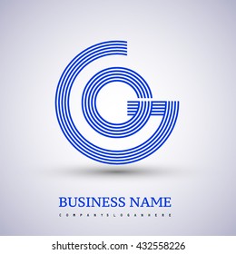 Letter GO or OG linked logo design circle G shape. Elegant blue colored, symbol for your business name or company identity.