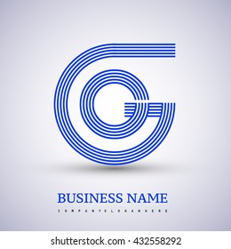 Letter GO or OG linked logo design circle G shape. Elegant blue colored, symbol for your business name or company identity.