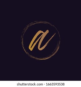 a letter gold logo with bush circle
