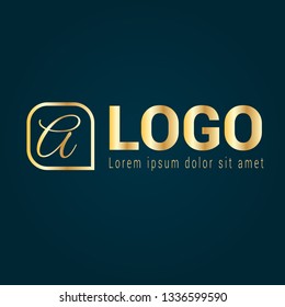 letter A gold logo concept. Designed for your web site design, logo, app, UI