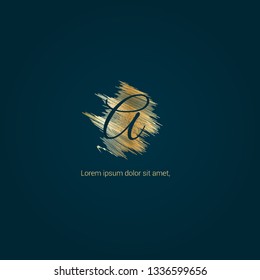 letter A gold logo concept. Designed for your web site design, logo, app, UI