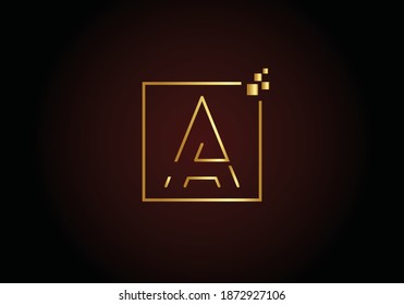Letter A gold Logo Design with Creative vector