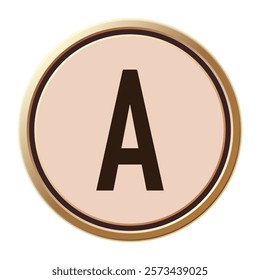 Letter A in Valentine’s Gold and Pink, Perfect for Romantic Projects