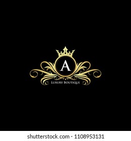 Letter A Gold Queen Luxury Design Logo