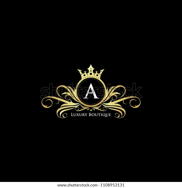 Letter Gold Queen Luxury Design Logo Stock Vector Royalty Free 1108953131