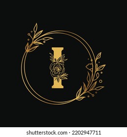 I Letter Golden Gradient Design