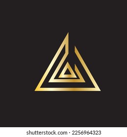 letter A or golden triangle logo icon.