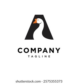 Letter A Goose Logo Icon Vector