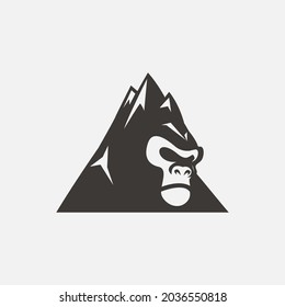 Letter A with Gorilla and Peak Logo
