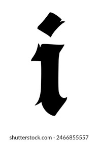 Letter, in the Gothic style. Vector. Alphabet. Calligraphy and lettering. Medieval Latin letter. Logo for the company. Monogram. Elegant font for tattoo.