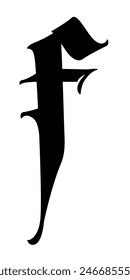 Carta, en estilo gótico. Vector. Alfabeto. Caligrafía y letras. Carta medieval de Latina. Logo de la empresa. Monograma. Fuente elegante para el tatuaje.