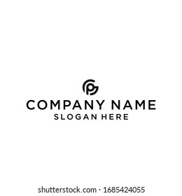 letter gp circle logo design vector illustration template