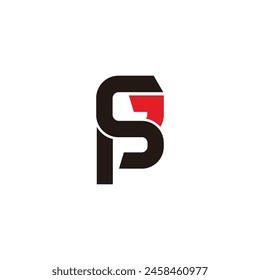 letter gp linked arrow simple logo vector 