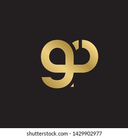 Letter gp linked lowercase logo design template elements. Gold letter Isolated on black  background. Suitable for business, consulting group company.