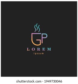letter GP logo color line design illustration vector