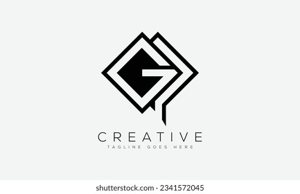 Ilustración vectorial de la plantilla de diseño del logotipo GP de la letra.