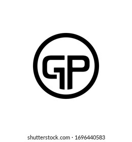 Plantilla de diseño de icono de logotipo GP de carta