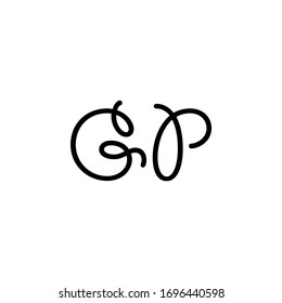 Plantilla de diseño de icono de logotipo GP de carta