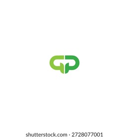Letra Gp logo icon flat diseño de Vector