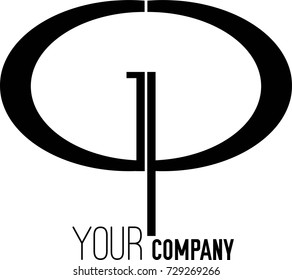Letter Gp Modern Shape Logo Design Template Element