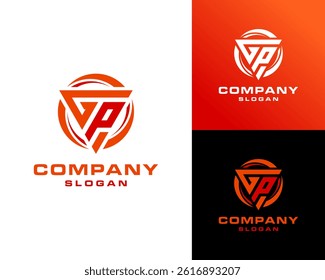 Letter GP Monogram Triangle Geometric Gaming Esports Masculine Vector Logo Design Illustration
