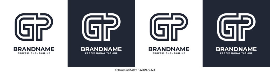 Monogram Logo von Letter GP oder PG Global Technology, geeignet für jedes Unternehmen mit GP oder PG Initialen.