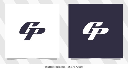 letter gp pg logo design