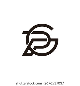 letra gp simples vinculado 3d sobreposição redondo geométrico logotipo vetor 