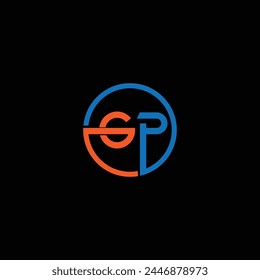 Letter GP simple logo design vector