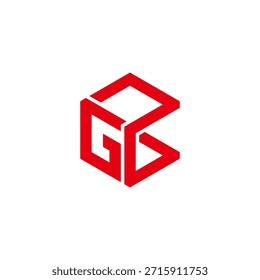 letter gpd abstract hexagon simple linear logo vector 