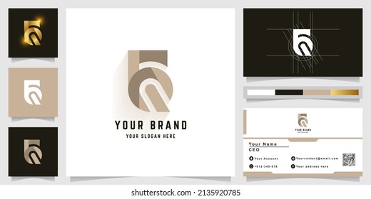 Letter GQ or GR monogram logo with business card design