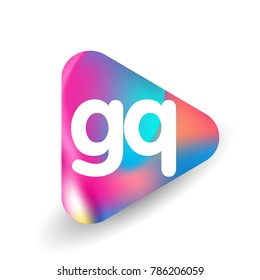 Letter GQ logo in triangle shape and colorful background, letter combination logo design for business and company identity.
