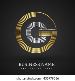 Letter GQ or QG linked logo design circle G shape. Elegant gold and silver colored, symbol for your business name or company identity.